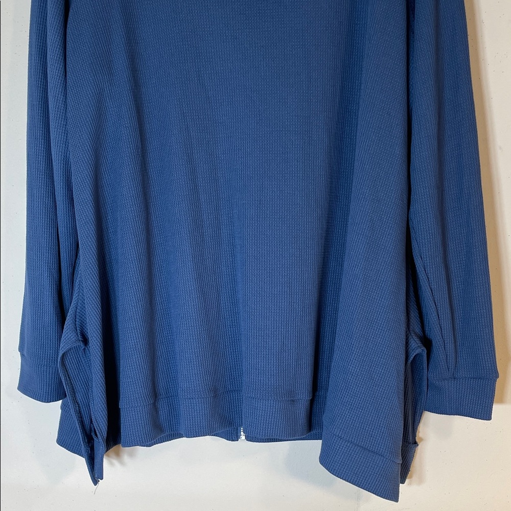 NWT. DG2 by Diane Gilman Blue Zip-Up Two-Tone Hoodie. 2X. - Picture 10 of 10